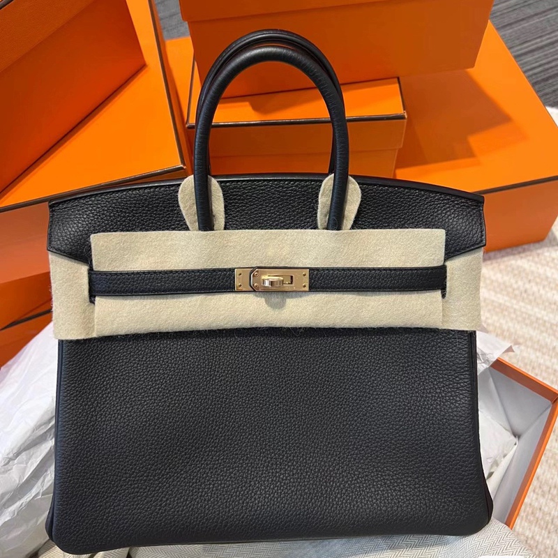 Platinum Bag Handmade Wax Thread Imported Togo Calfskin Handbag 25/30 Lock Clasp Pebbled Genuine Leather Women's Bag