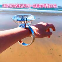 Big Diamond Ring Props Evil for Womens Oversize Diamond Exaggerated Gift Models to blame Ring Courting for Wedding Emulation Crystal Toys