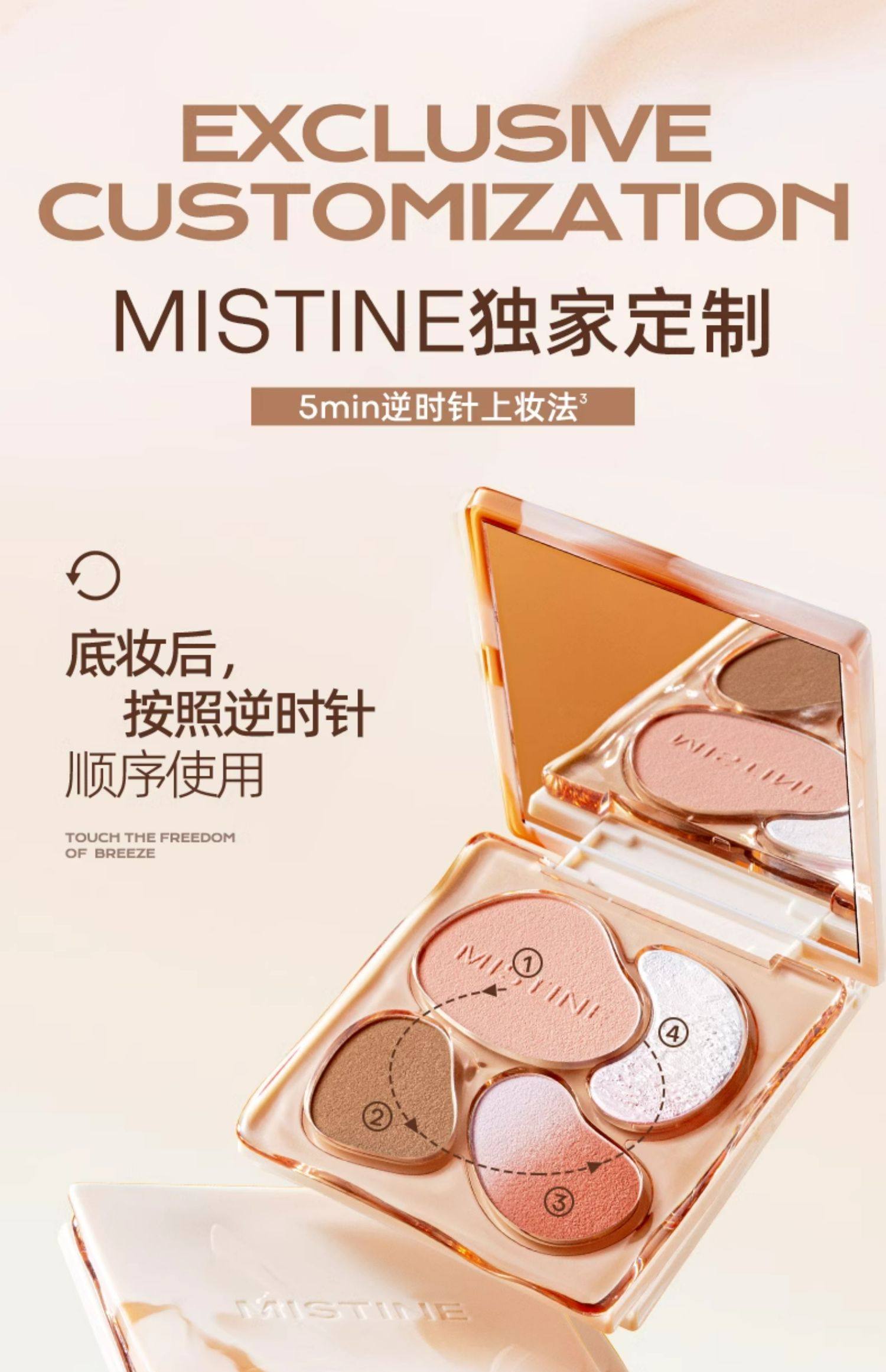 【中国直邮】泰国 蜜丝婷 奶咖面部综合彩妆一体盘高光修容腮红三合一  02海岸花火