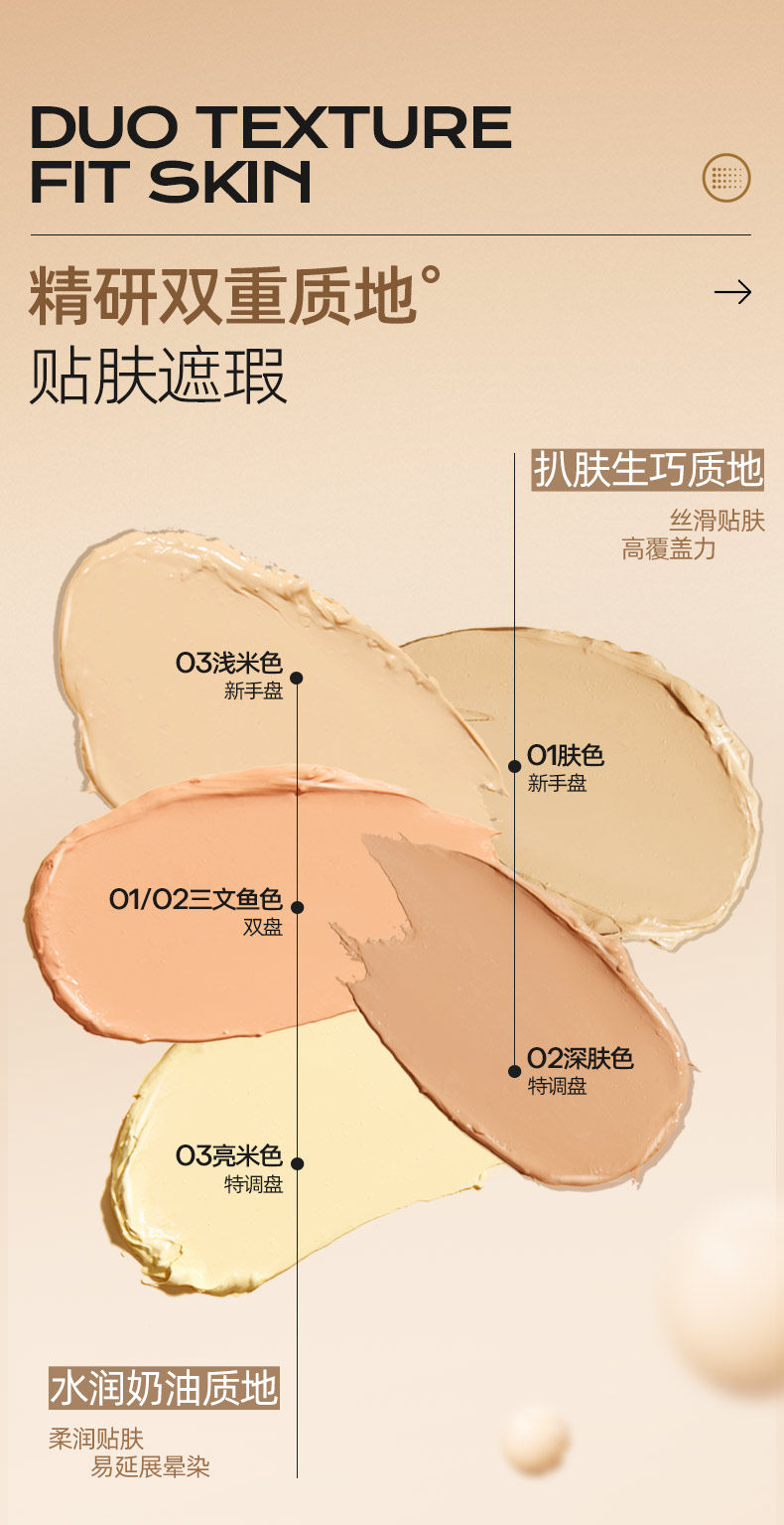 Обложка 蜜丝婷三色遮瑕盘黑眼圈痘痘遮瑕组合多功能贴肤净瑕膏适用多种肤质 Mistine