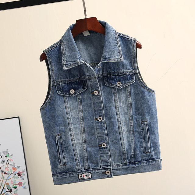 Internet celebrity denim jacket vest ladies temperament 2023 spring and autumn new Korean version loose mid-section vest vest