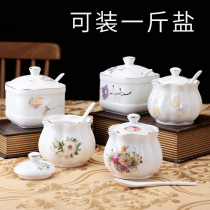 Nordic bone China single seasoning pot large large capacity household kitchen seasoning box Salt pot Pepper bottle can hold 1 kg