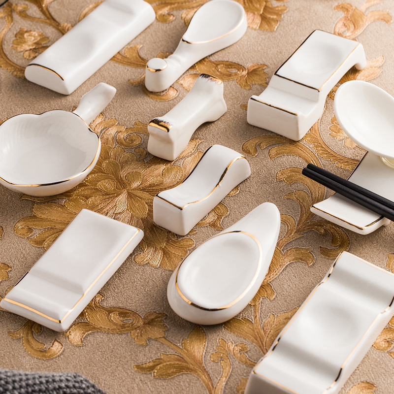 High-end ceramic Phnom Penh Dual-use Chopstick Rack Chopsticks hotel swing table Multi-purpose chopstick holder Chopstick Rest Spoon of the Smell Dish