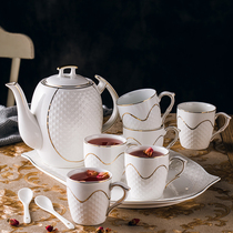 European household bone China water cup set Ceramic cold water cup pot Tea set Coffee creative cold water pot High temperature resistance
