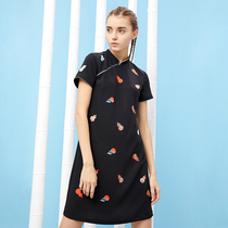 Xi and China wind lap printing dress package design improved flaggown