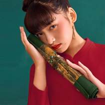Shensi Chinese style retro ancient Oriental mural printing design curtain roll art pen bag brush roller curtain belt