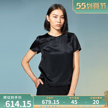 (mustard original) Xuan Ink China Wind 100% mulberry silk sloping flap button short and dont dress little shirt woman