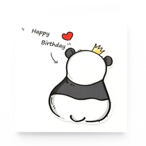 Panda birthday card pass ins Wind Flower message card little childrens male and female friends birthday love confession gift