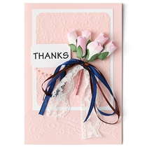 Ai Qing hand bouquet three-dimensional handmade greeting card creative birthday boutique Elegant warm girlfriend Mom gift customization