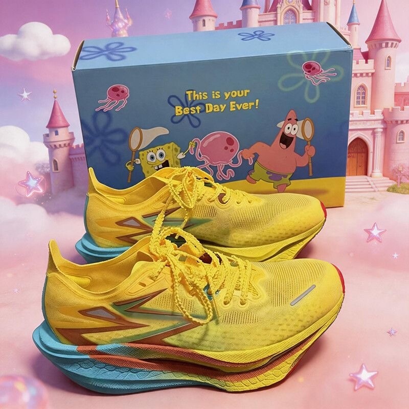 【Magic Fairy Castle】Feiran 4.0 Spongebob Full-Length Carbon Plate Ultra-Light Shock-Absorbing Sports Mesh Running Shoes 【Magic Fairy Castle】Feiran 4.0 Spongebob Full-Length Carbon Plate Ultra-Light Shock-Absorbing Sports Mesh Running Shoes