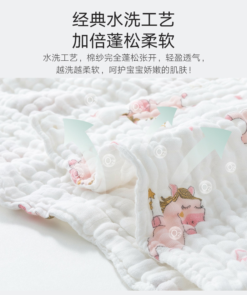 好孩子 婴儿纯棉6层纱布浴巾 A类标准 图6