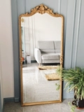 Французское ретро -заправка зеркало Американское пол -размер зеркала стена висят дома резной громкой комнаты Большой свет роскошный европейский стиль зеркало всего тела