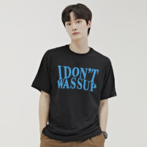 Wassup National Tide Summer Basics Brief Great Logo Printed Short Sleeve T-shirt Male Loose Round Collar Blouse