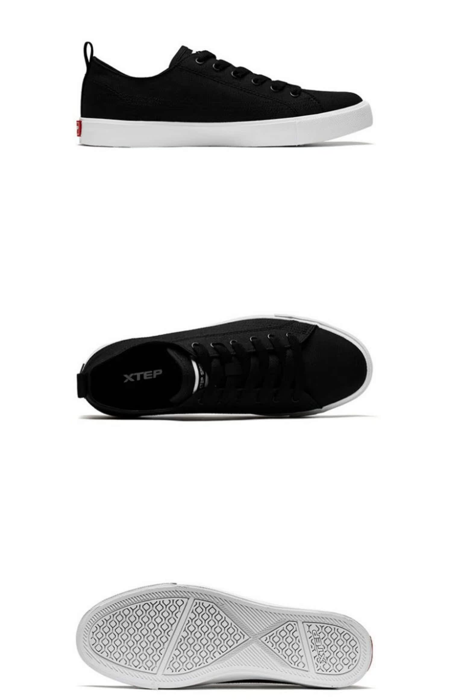 Giày nam Xtep 2019 xuân mới giày nam thấp vải thời trang đơn giản giày thể thao học sinh nam - Plimsolls giày thể thao chính hãng