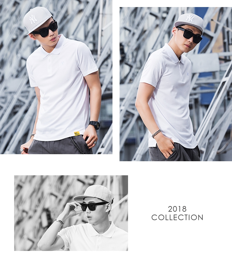Đặc biệt bước chân ngắn tay áo thun nam ve áo POLO dạo phố giản dị 2019 hè mới nhẹ thời trang. - Áo polo thể thao áo thun polo nữ