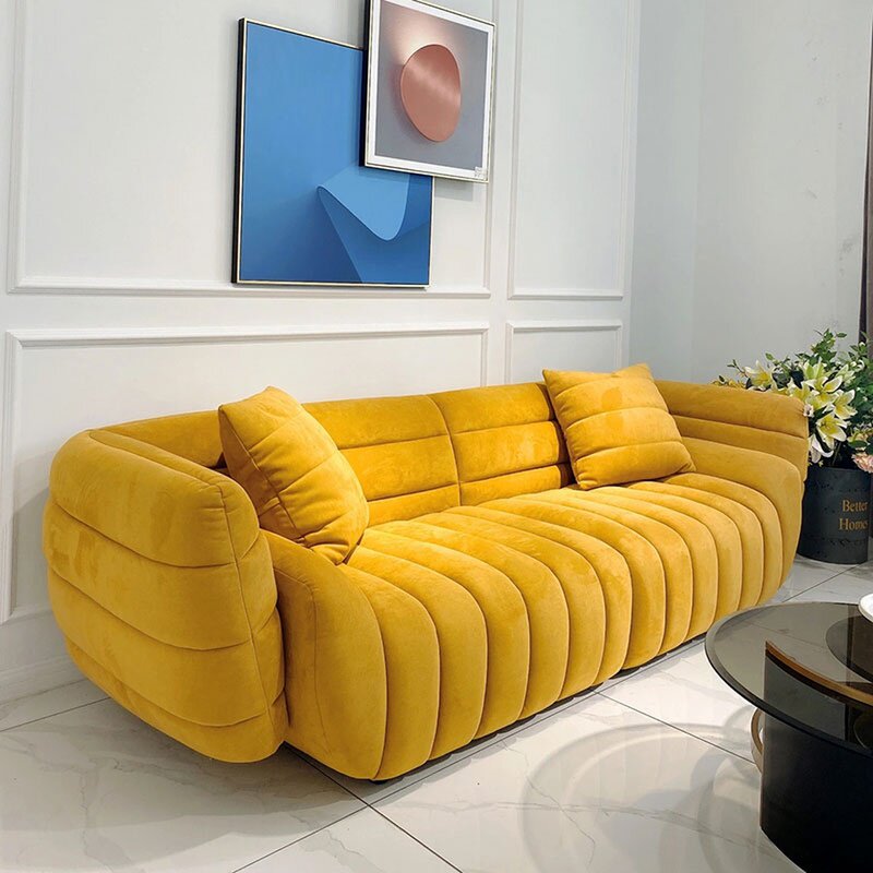 Baxter banana boat sofa imported from Italy Tactile full matte leather sofa Italian minimalist living room