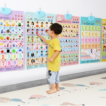 Voice with voice wall chart look at the picture literacy cognitive voice enlightenment early education card wall stickers baby children toys 2 years old