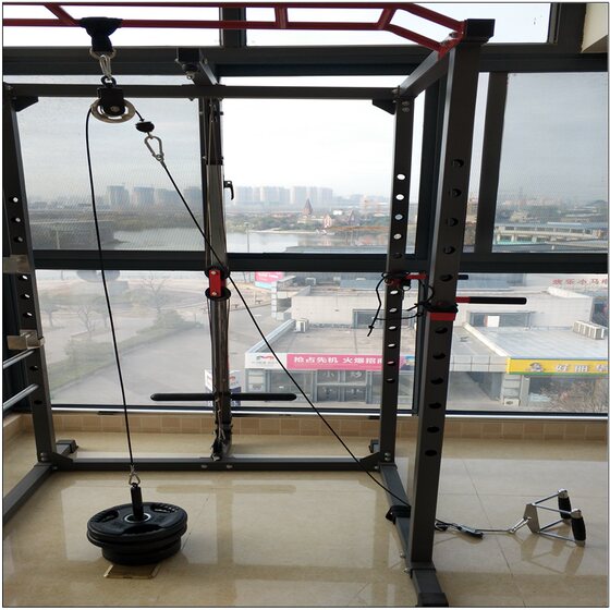 Modified fitness equipment DIY homemade pull-down big bird high pull-down rowing triceps chest muscle training back and abdominal muscles