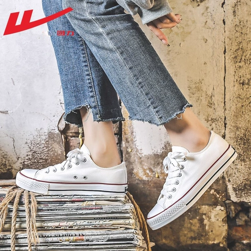 Warrior, Tide, дышащая низкая тканевая весенняя белая обувь, универсальные кроссовки