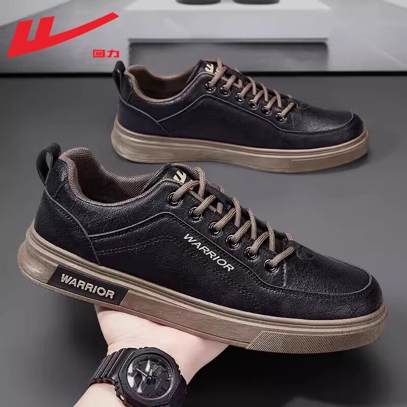 Black [Stylish waterproof leather panel shoes/0962]