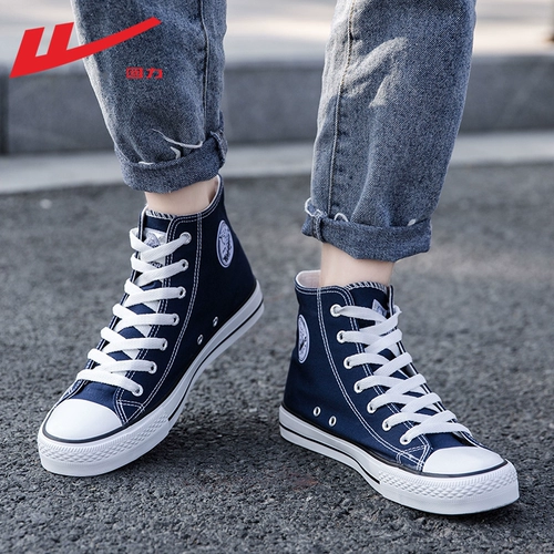 Warrior, тканевые высокие сапоги, мужская весенняя универсальная обувь для отдыха, синие кроссовки