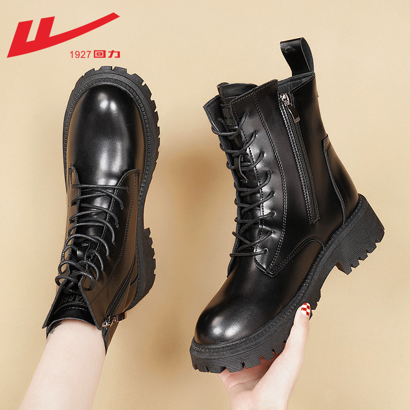 Back Force Martin Boots Woman 2022 Summer New Spring Autumn Single Boots Black Inglées Lady Boots Lady Short Boots