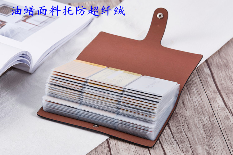 Phiên bản tiếng Hàn của gói thẻ dài dung lượng lớn dành cho nam và nữ nhiều vị trí thẻ hai mặt danh thiếp gói thẻ chống khử từ - Chủ thẻ ví nam lv