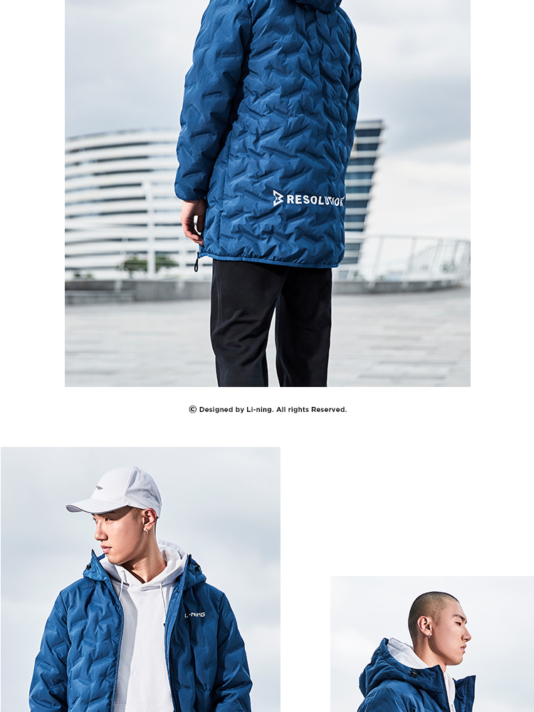 Li Ning dài xuống áo khoác nam 2019 loạt đào tạo mới áo khoác trùm đầu mùa đông vịt trắng xuống đồ thể thao - Thể thao xuống áo khoác áo phao burberry nữ
