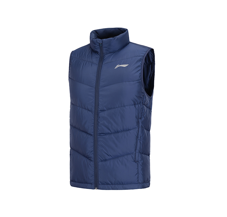 Li Ning ngắn xuống vest nam chạy loạt áo ấm đứng cổ áo xám nam vịt thể thao - Áo thể thao áo khoác reebok