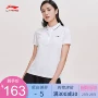 Li Ning áo ngắn tay nữ 2019 loạt đào tạo mới áo sơ mi mùa hè đan áo thun giản dị - Áo polo thể thao 1áo polo nữ trắng