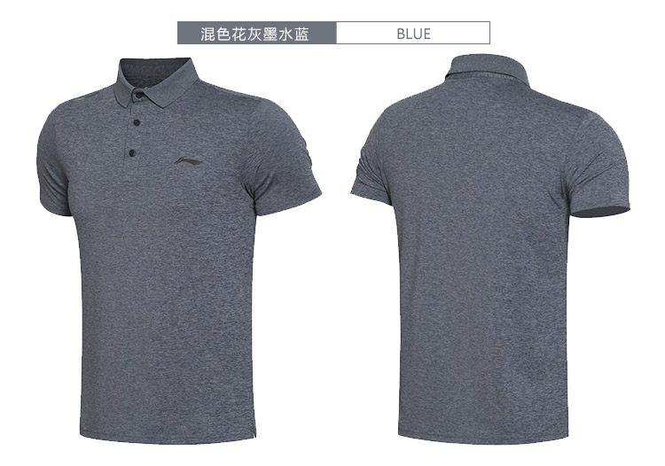 Li Ning áo sơ mi tay ngắn nam nhanh khô thoáng mát đan áo thể thao mùa hè ngắn APLM137 áo polo tay dài