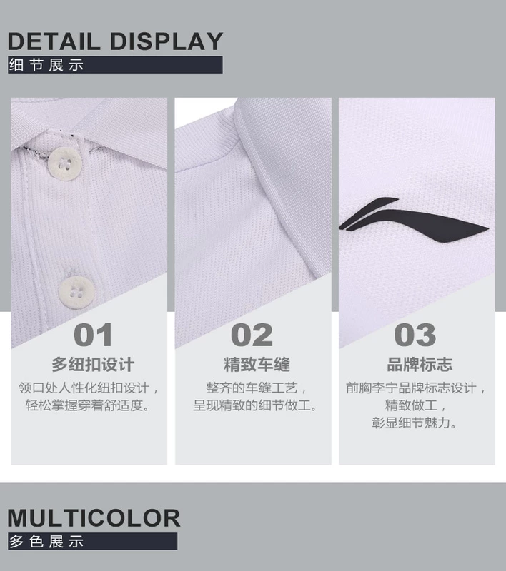 Li Ning áo sơ mi polo ngắn tay nữ tập luyện mới loạt đồ thể thao ve áo ngắn thể thao mùa hè