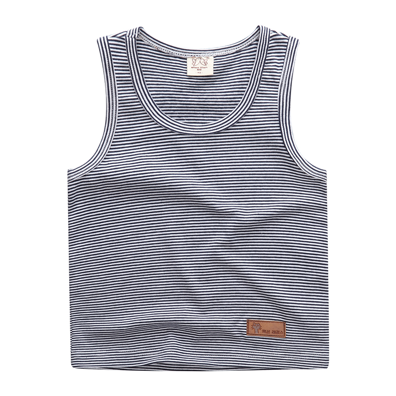 Quần áo trẻ em sọc boy vest mùa hè bông tay t-shirt trẻ em mùa hè trở ngại từ bé nhỏ vest mỏng.