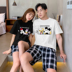 Couple pajama cô gái dễ thương Chuột Mickey ròng đỏ nổ bông cotton mùa hè mens mỏng nhà quần áo hai mảnh bộ có thể kiệt sức. 