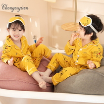 Childrens pajamas Girls spring and autumn cotton suit thin section boy child baby long sleeve boy autumn home clothes