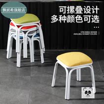 Low stool adult household stool eating living room fabric small bench four-legged square stool simple iron stool to send foot