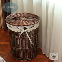 Bamboo Rattan shoe cover Rattan Basket Home Bamboo Basket American Stylish Living Room Rattan CORNER STUDENT BASKET CLOTHES CONTAINED