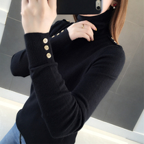 High collars undershirt woman autumn winter new thickened inner hitch 100 lap long sleeves Knitted Cardiovert Sweater Fur Coat