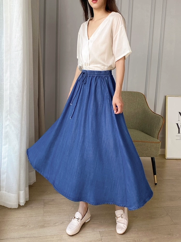 Весенняя летняя джинсовая юбка, А-силуэт