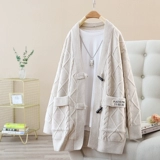 Шерстяной осенний кардиган, демисезонный лонгслив, свитер, куртка, свободный крой, коллекция 2022, V-образный вырез