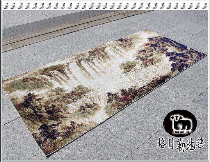 Turkey Genuine Silk Weaving Landscape Waterfall Decoration Tapestry Tapestry Tapestry Solid Living Room Bookhouse Public Office Decoration