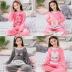 Mùa xuân và mùa thu. Trẻ em mùa thu / mùa đông pajama set cô gái mảnh của nhung san hô ấm mỏng cộng với nhung dài tay quanh cổ áo chị nam. 