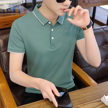 Summer men short sleeve polo shirt Korean fashion shirt collar T-shirt solid color 2021 new lead half sleeve top
