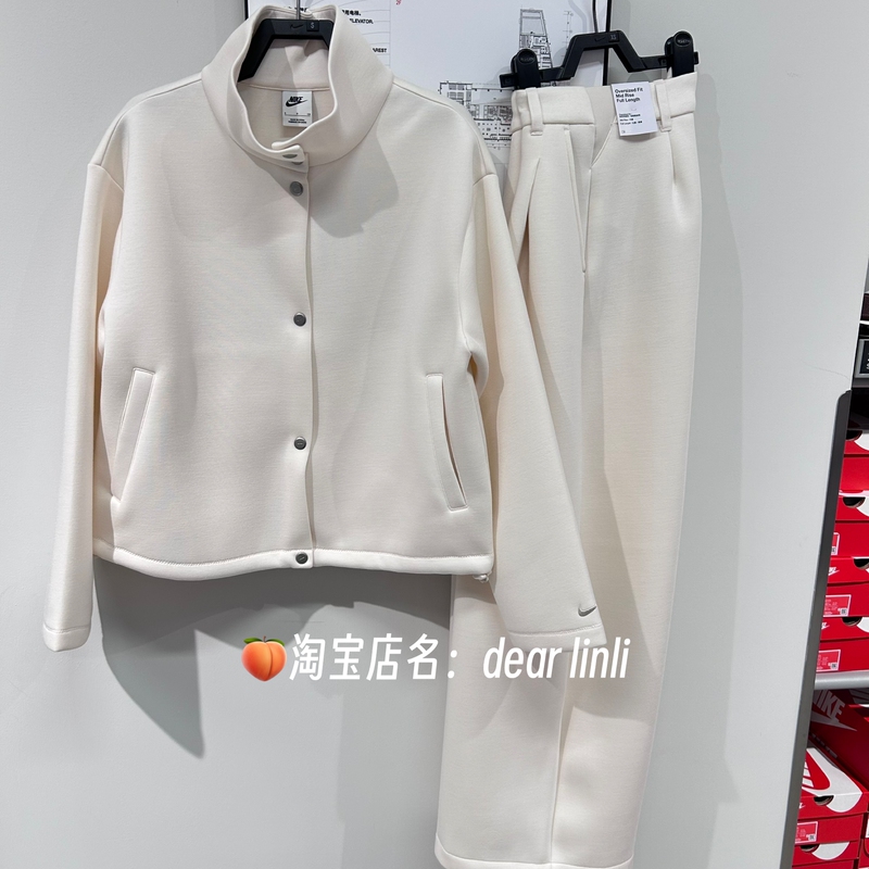Nike Nike 2026 Autumn New Women's Cardigan Jacket Ix7056 Mid-Waist Wide-Leg Pants Ix7063 Comfortable
