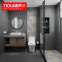 Antique brick Living room tile non-slip floor tile Gray floor tile 800x800 Modern minimalist industrial Feng shui mud brick