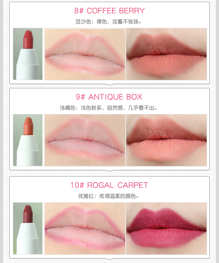 Hàn Quốc Missha Mystery Waterproof Automatic Lip liner Lip Pen Lasting Bean Paste Matte Matte Lipstick - Bút chì môi / môi lót 	son bút chì của đức