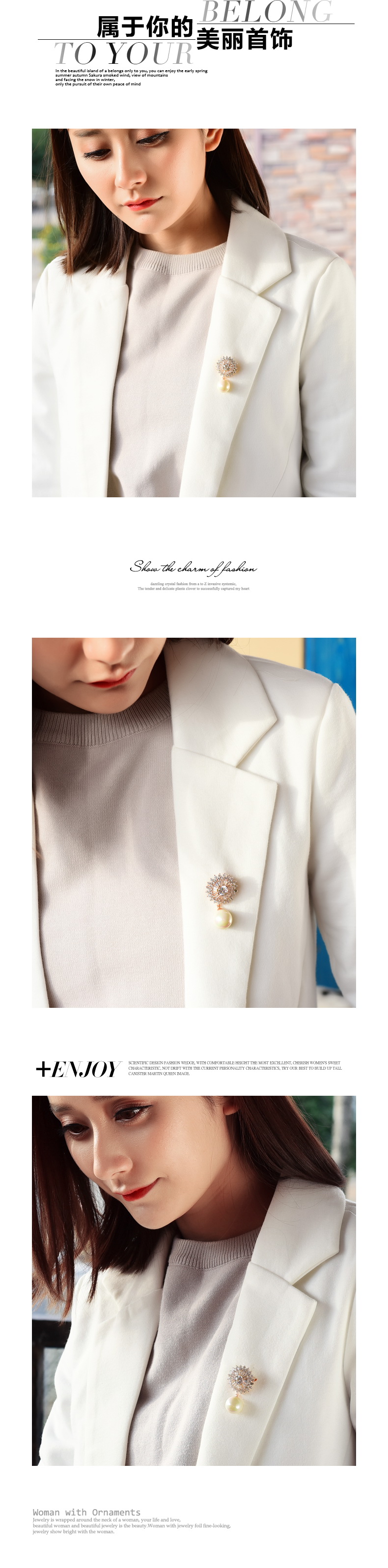 Broche femme en Zircon diamant - Ref 1187750 Image 9