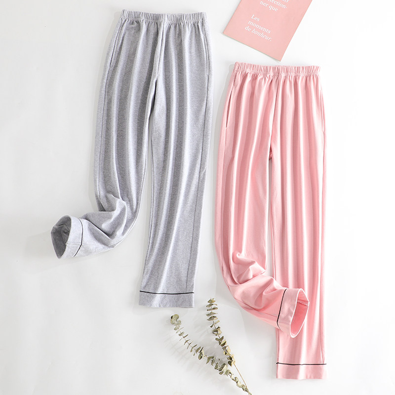 Lady Sleeping Pants Spring Autumn Style Pure Cotton Long Pants Loose large size All cotton thin section Long version Home Pants Autumn Winter Home Pants