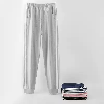 Pajama pants women's cotton trousers spring and autumn home pants big size cotton autumn and winter loose anti mosquito pants leg home pants