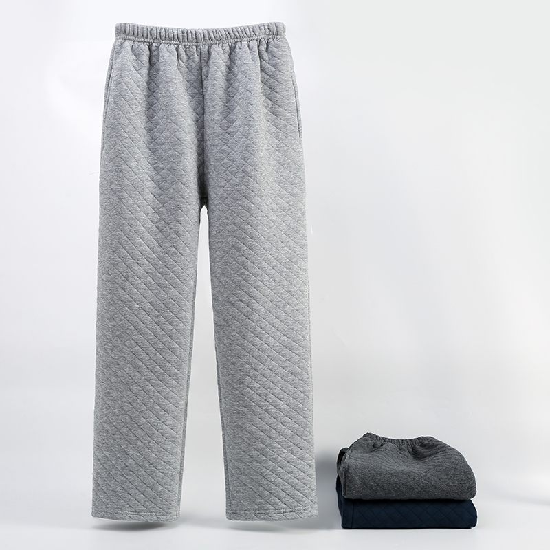 Men's Sleep Pants Autumn Winter Pure Cotton Thickened Garnter Warm Long Pants Spring Autumn Style Full Cotton Warm Pants Loose With Home Pants